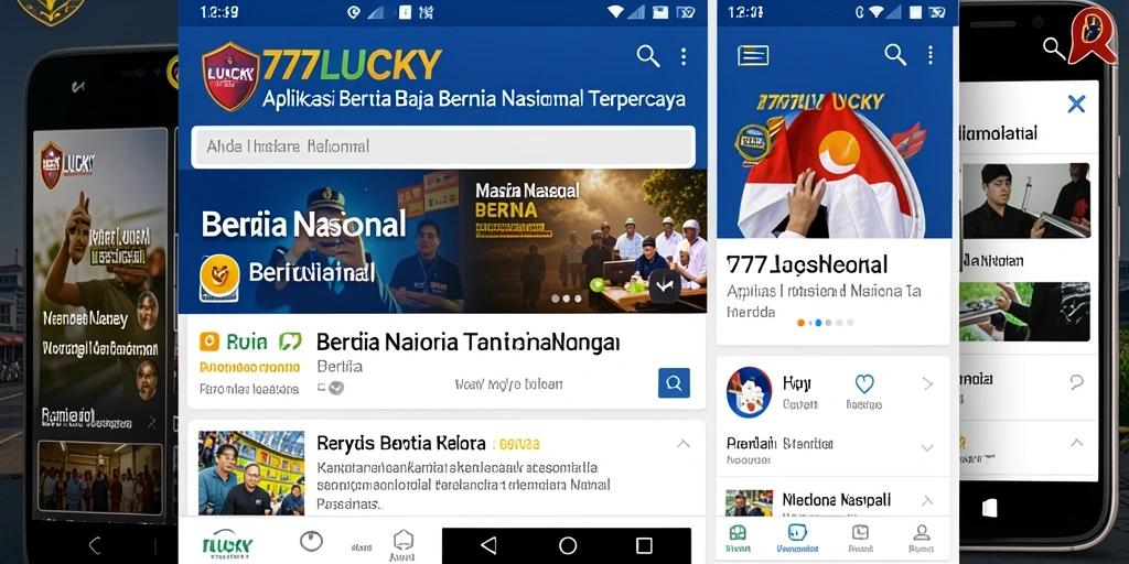 Tampilan utama aplikasi 777LUCKY dengan berita terkini.