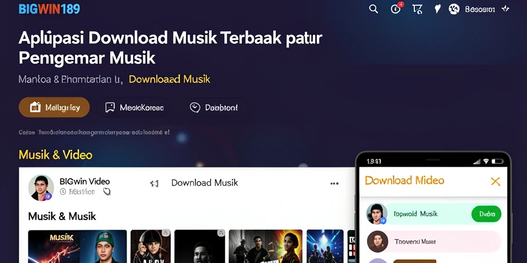 Antarmuka utama aplikasi BIGWIN189 untuk Download Musik yang intuitif dan user-friendly.