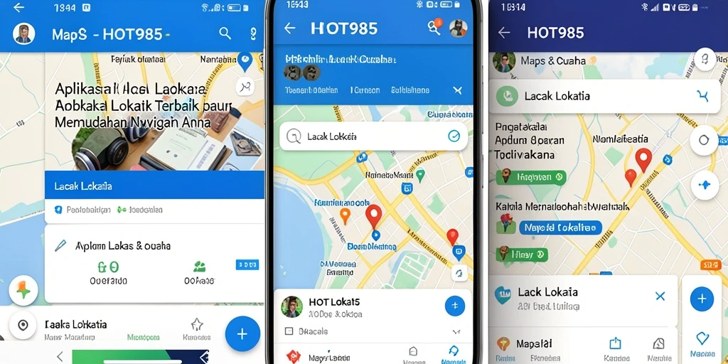 Tampilan antarmuka aplikasi HOT985 dengan fitur Lacak Lokasi.