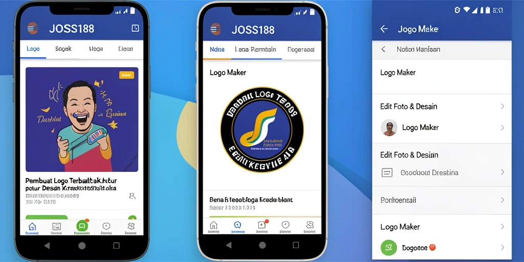 Antarmuka JOSS188 yang user-friendly untuk pembuatan logo.