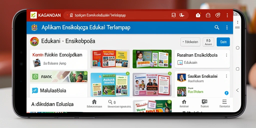 Tampilan antarmuka aplikasi Ensiklopedia KAGANDAN yang menarik dan informatif.