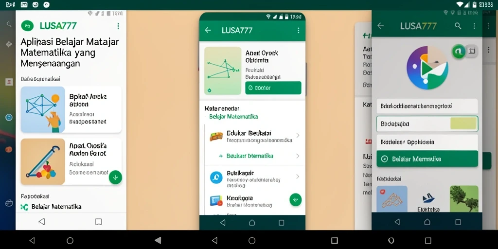 Antarmuka LUSA777 yang interaktif untuk belajar matematika.