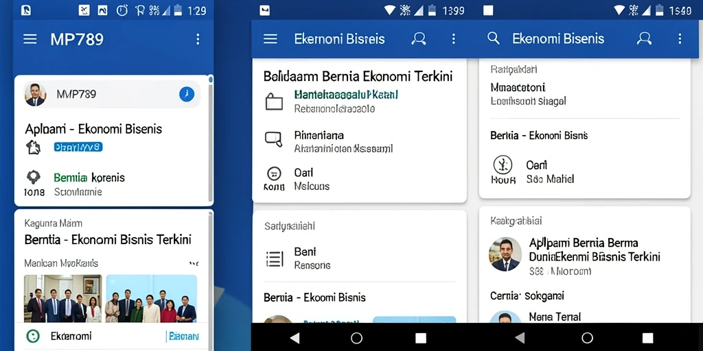 Tampilan antarmuka MVP789 yang sederhana dan informatif untuk berita Ekonomi Bisnis.