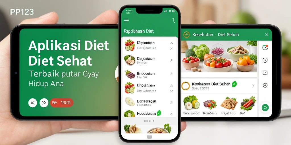 Tampilan antarmuka aplikasi PP123 untuk diet sehat.