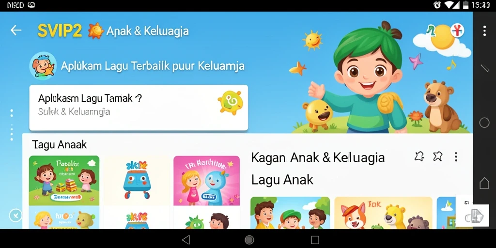 Antarmuka ramah anak dengan banyak pilihan lagu.