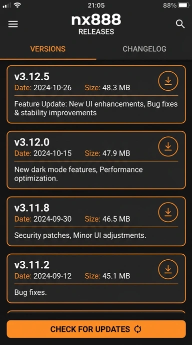 Riwayat Versi APK nx888 untuk Pengguna Indonesia